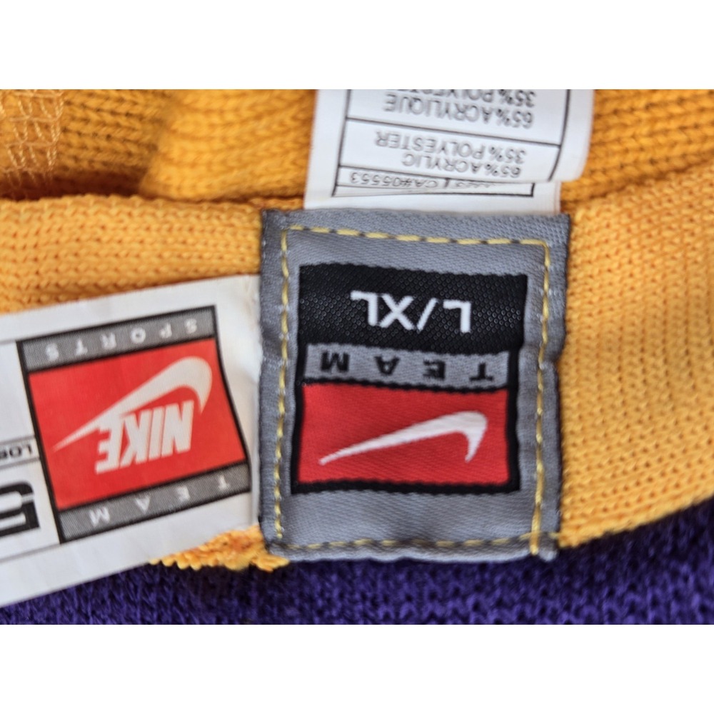 Vintage Nike Los Angeles Lakers Throwback Bucket Hat Yellow/Purple LA Lakers Cap - Picture 8 of 8